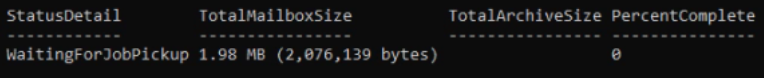 Error - WaitingForJobPickup exchange server mailbox migration