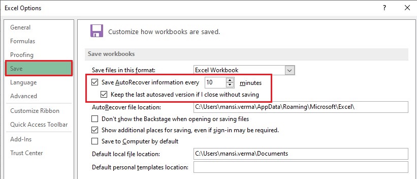 check-if-the-autorecover-options-for-excel-files-are-selected 