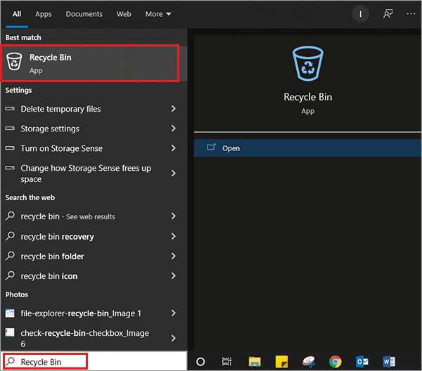 cortana-search-bar-to-find-hidden-recycle-bin-windows-10