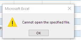 Cannot open the specified file