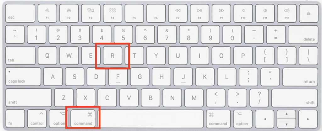 Press and hold Command and R keys