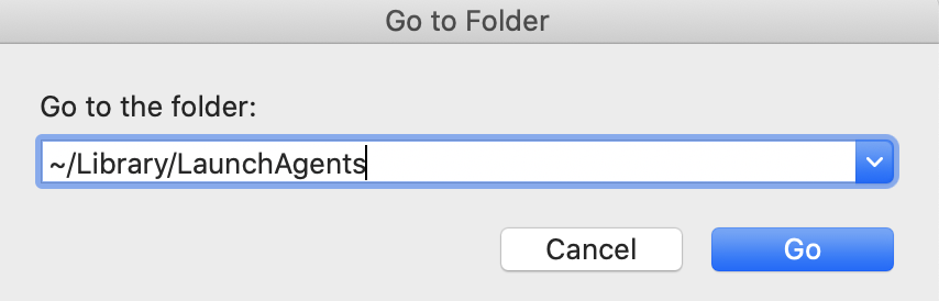 Go to Folder window on Mac
