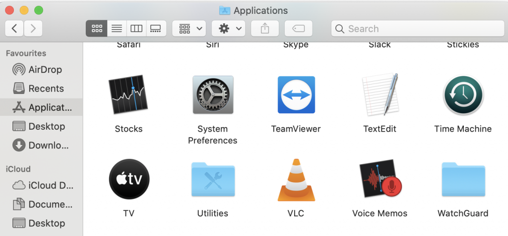 Applications folder macOS Catalina