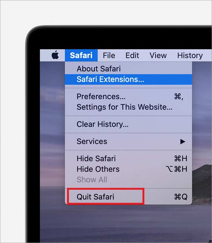 how to quit safari on a mac