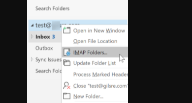 open imap folders setting