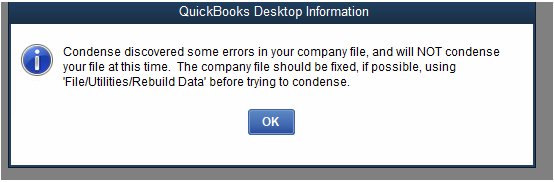 quickbooks condense error