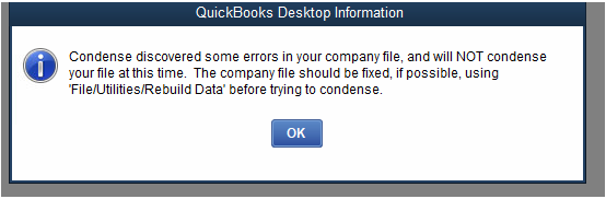 Quickbooks Condense Error