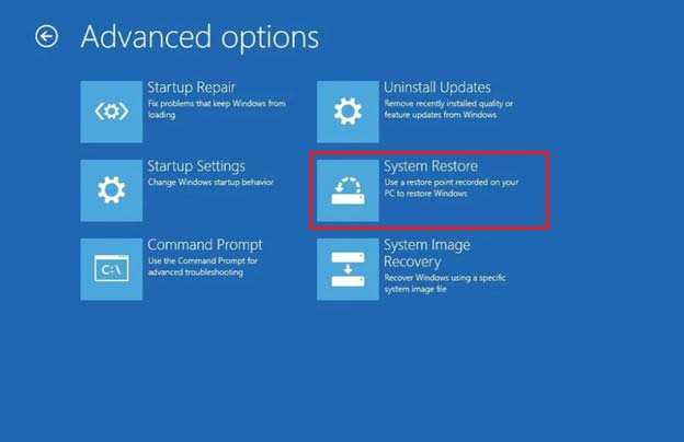 select-system-restore-from-advanced-options-in-Windows-automatic-repair-screen