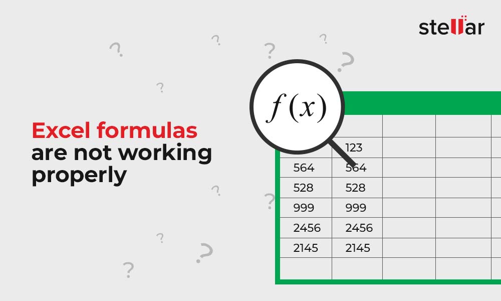 Excel Formulas Not Working Properly