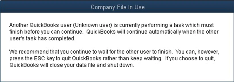 Company File in Use Error