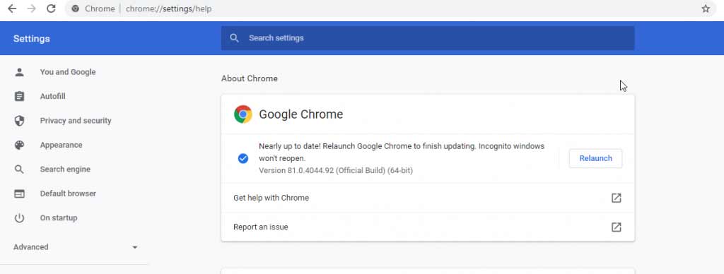 Pasos para actualizar Google Chrome