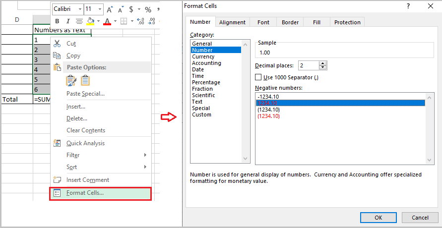 Format Cells in Excel