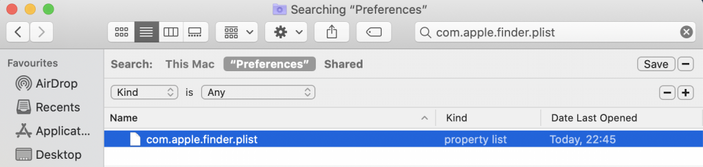 com.apple.finder.plist file