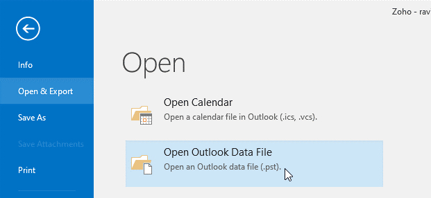 open pst in outlook