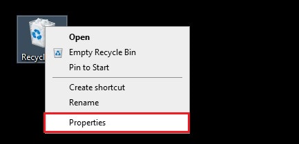 Recycle bin properties