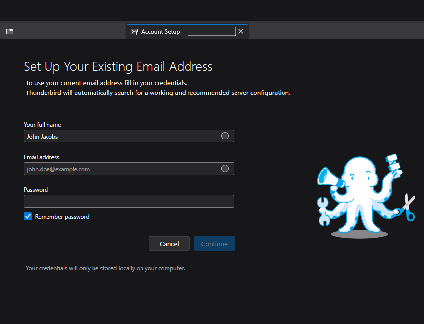 add account details