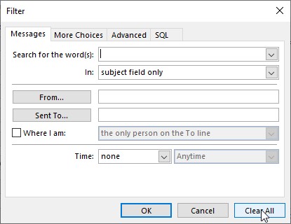 Click Clear All
