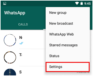 Whatsapp settings