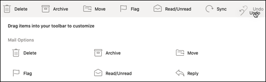 add archive option to the toolbar if it is not visible by default