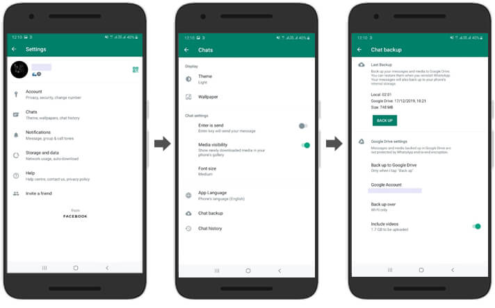 check, if the WhatsApp backup is available in Google Drive follow the below steps: