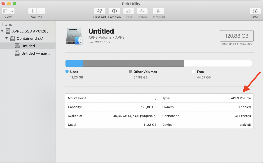Disk Utility > check format of the drive
