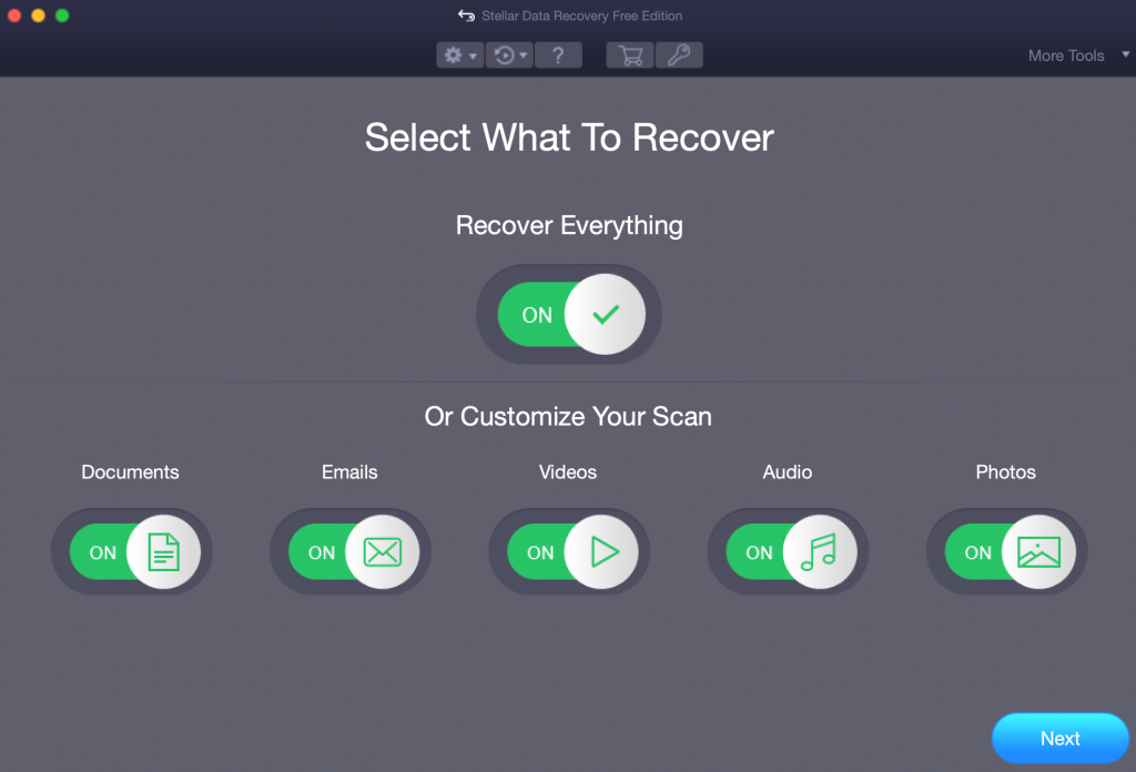 Stellar Data Recovery > Select What to Recover window