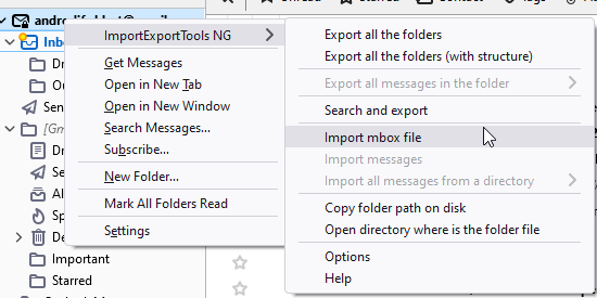 import export mbox file