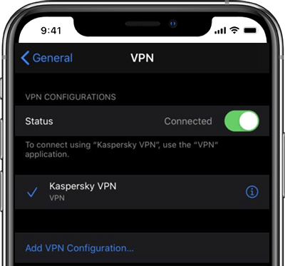 VPN settings on iPhone to play youtube video