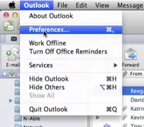 outlook preferences