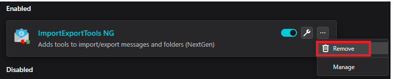 remove the importexporttols NG add-on from Thunderbird