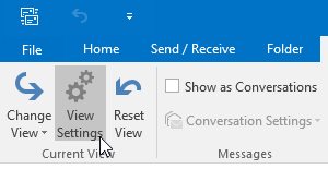 view outlook settings
