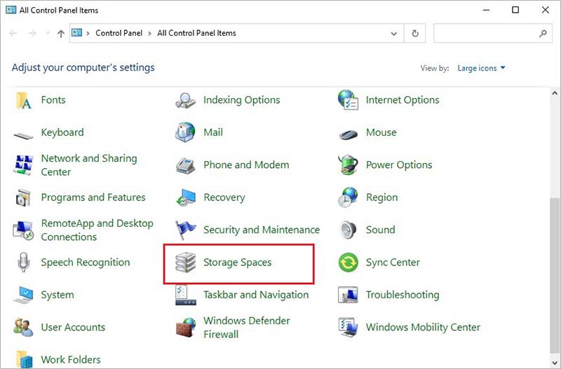 how-to-set-up-raid-in-windows-10-Control-Panel-Storage-Spaces