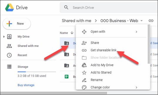 Get shareable link from your Google Drive