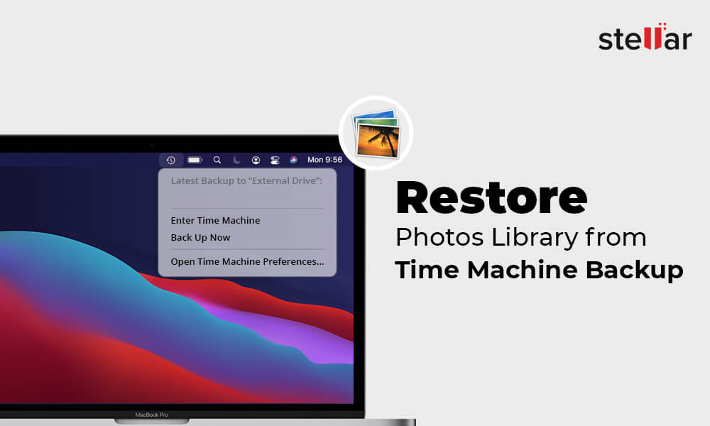 restores photo library from Time Machine