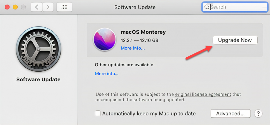 About This Mac - Software Update tab