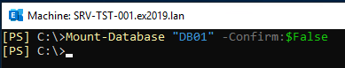 mount database exchange management shell