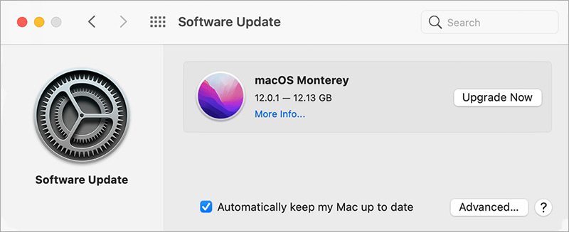 Apple menu, System Preferences Software update mac