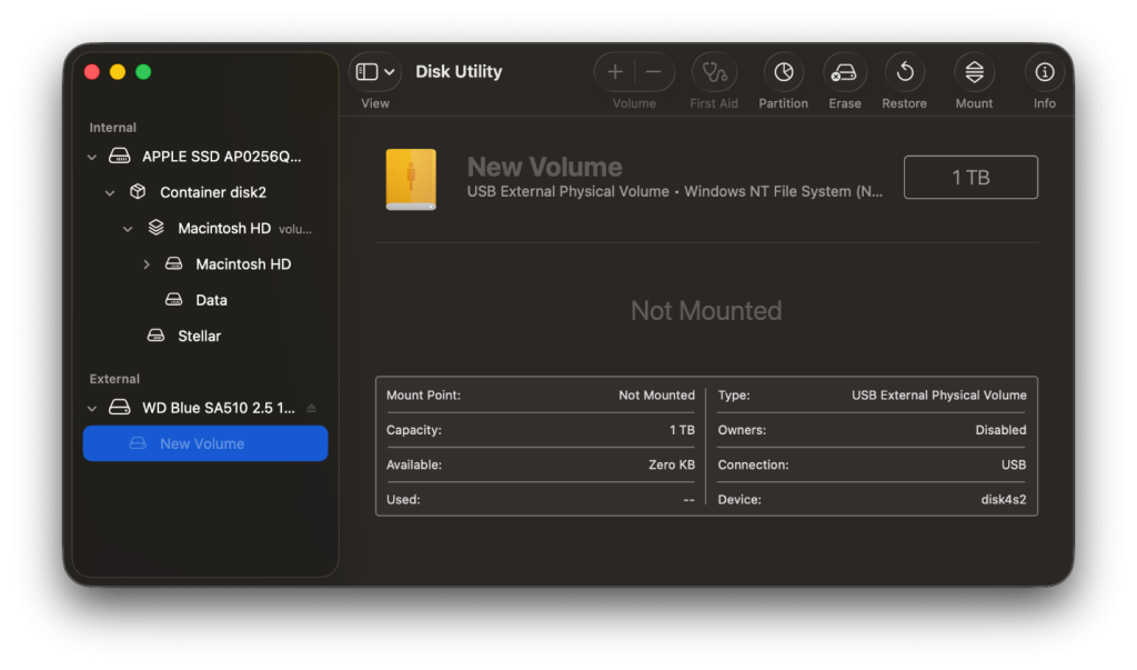 Select your Time Machine drive