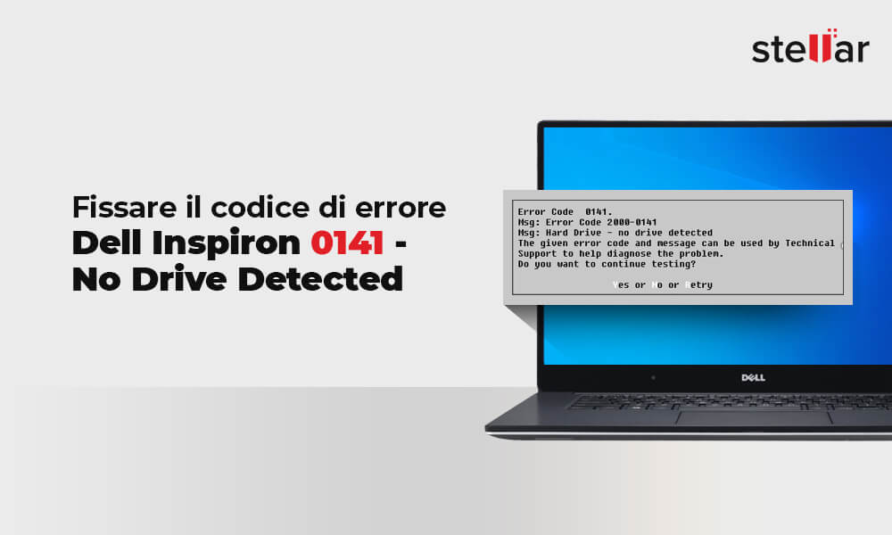 Fissare il codice di errore Dell Inspiron 0141- No Drive Detected