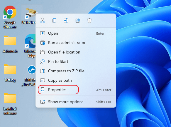 Right-click-disk-clean-up-shortcut-click-properties