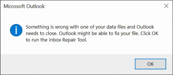 How to Fix Something is Wrong with One of your Data Files and Outlook needs to Close Error?