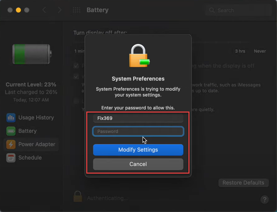 Enter mac login and password on macOS Monterey