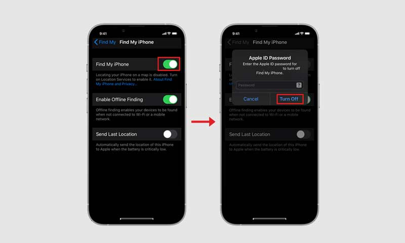turn off ?Find My? on iPhone