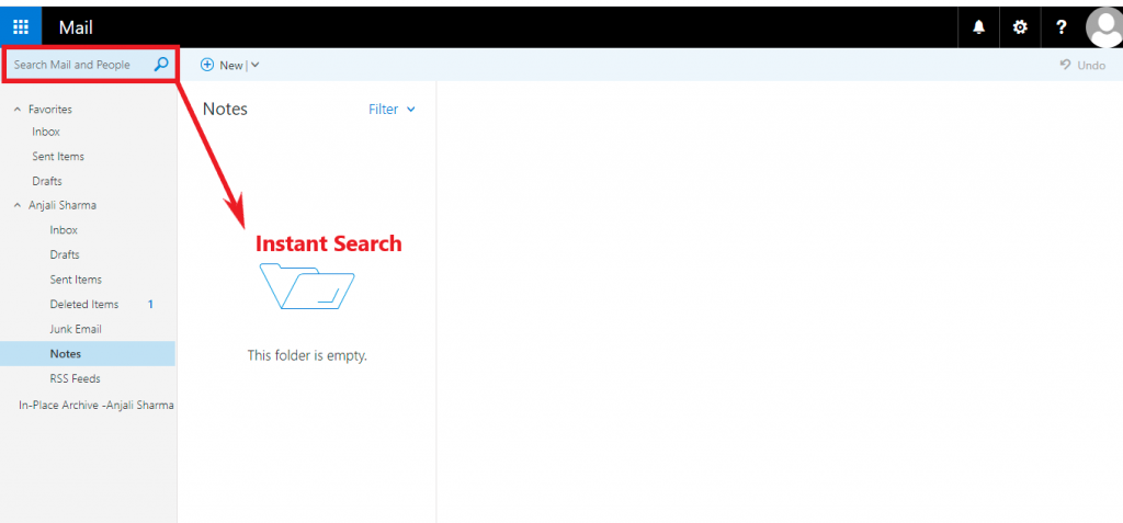 Instant Search Outlook