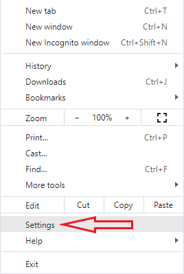 Google Chrome web browser's settings