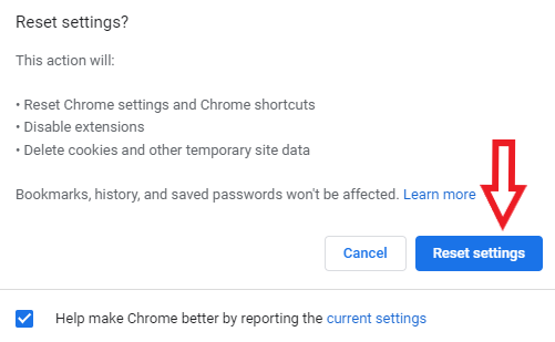 Reset Browsing Settings