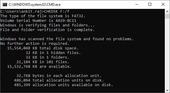 CHKDSK command