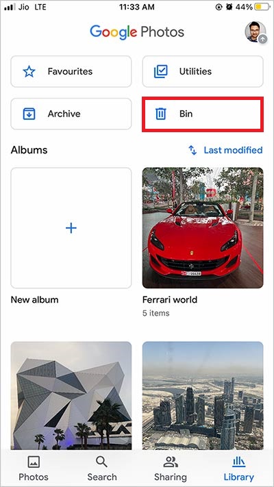 Recover from Google Photos Bin