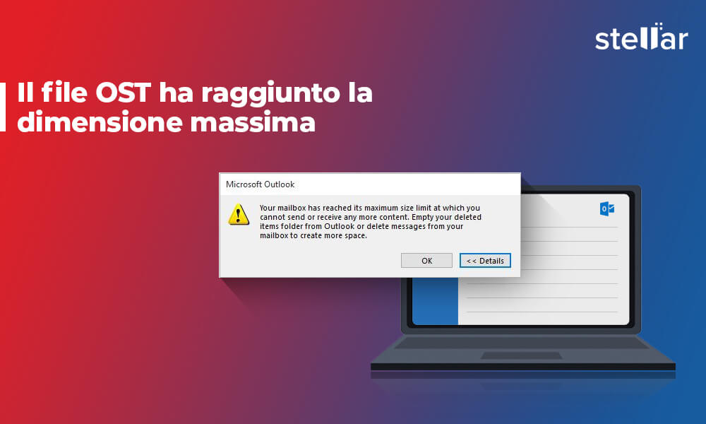 Il file OST ha raggiunto la dimensione massima