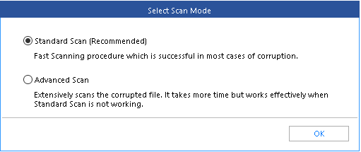 Select Scan mode options